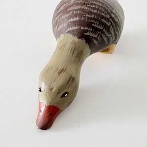 Vintage Signed Hand Carved & Painted Curious Duck Shelf Sitter Made in Quebec